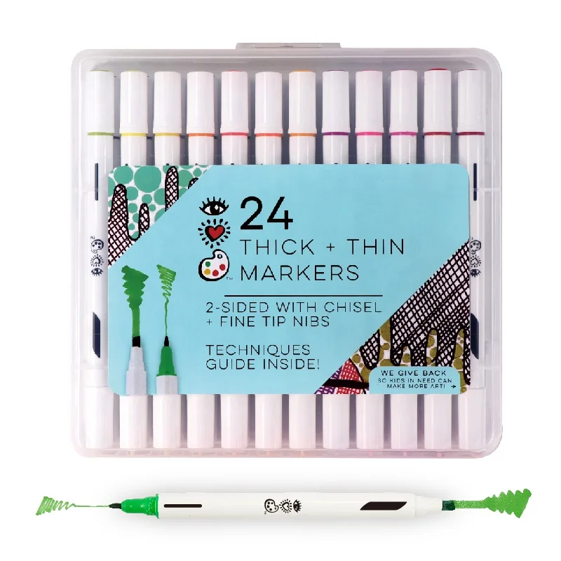 24 цветных долота и тонкий спирт двойной маркер