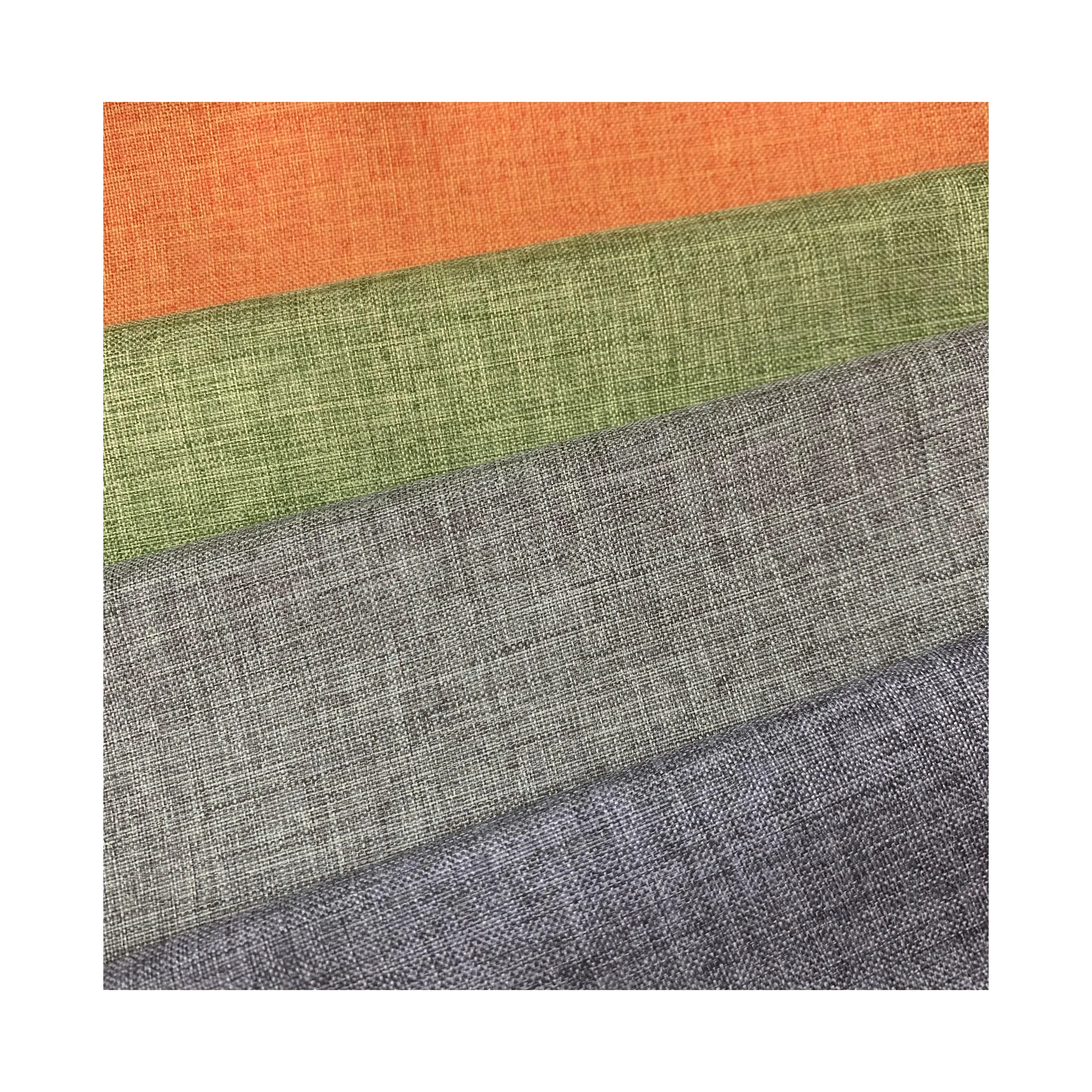 100% polyester Woven thick crepe Stripe bed Sheer curtain sofa wrinkle free upholstery oeko-tex look like faux linen fabric