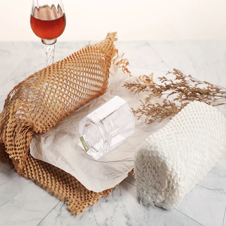 
recyclable honeycomb protective paper cushioning wrap flower wrapping paper 