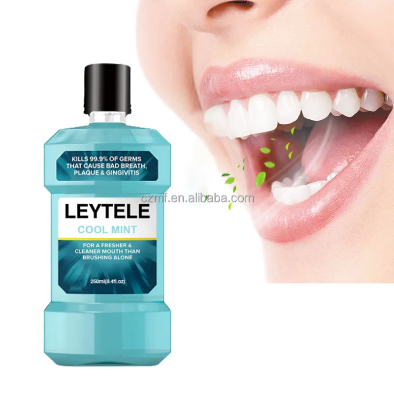 Private Logo Bottle Cool Mint Fresh Breath Natural  Organic Teeth Whitening  Liquid Factory Price Wash Portable Mouthwash