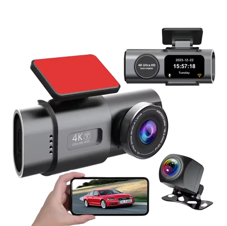 Mini Ultra HD 4K Dash Cam Front and Rear Dual Camera Support WIFI GPS & App Control 24H Parking Monitor support 128g SD Card