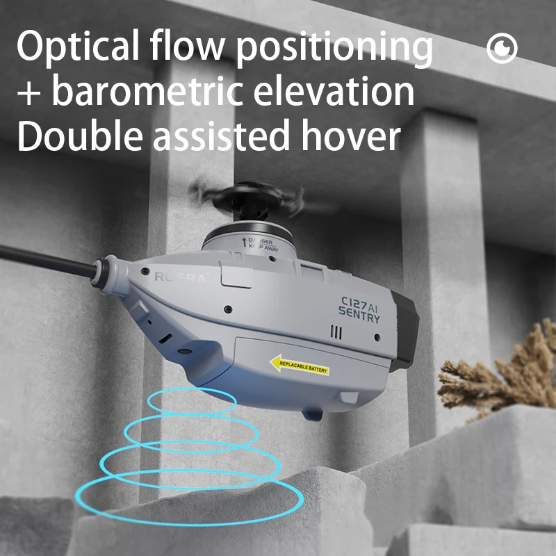 C127AI R/C Simulated Military Fly Aircraft 720P Wide-Angle Camera AI Intelligent Recognition Investigation Helicopter Drone Toy