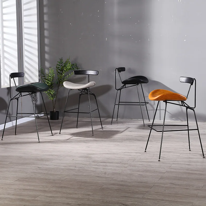 Restaurant outdoor orange bar stool chair 65cm for sale modern luxury new high quality