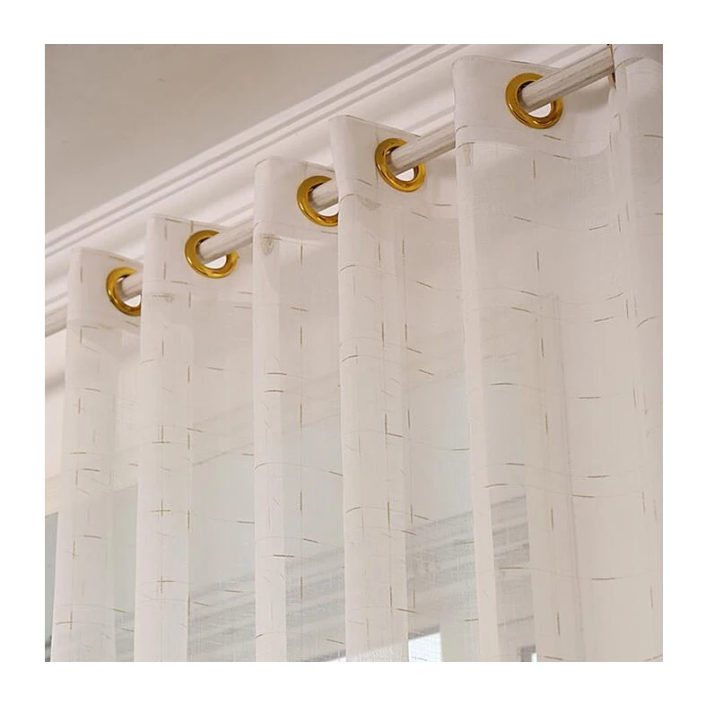 Ready Made cheap Modern Grommet Panels living room white Window Sheer Curtains