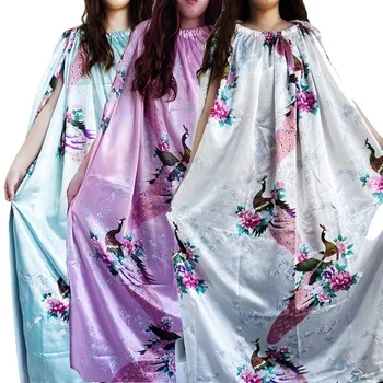 Beauty Salon Wholesale Luxury Bathrobe Cloak For Women Steam Satin Robes Steaming V Gown Embroidery Logo Silk Yoni Steam Gowns