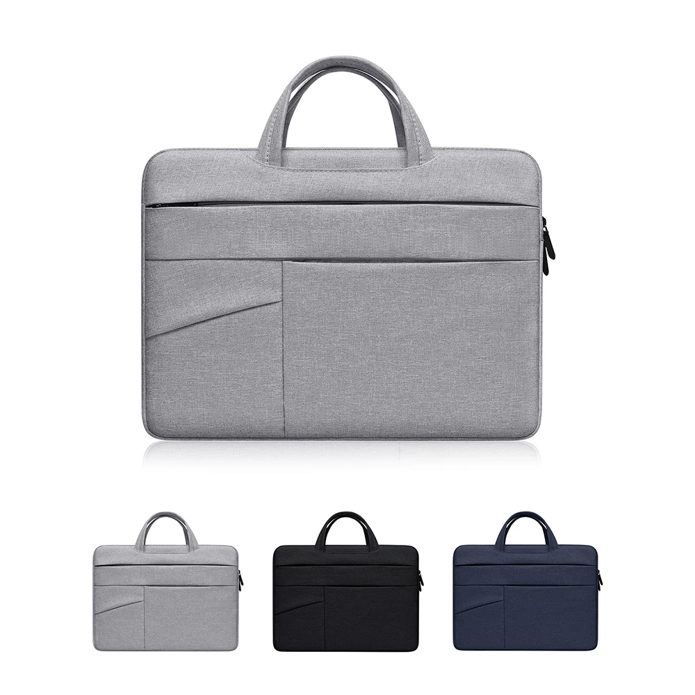 BUBM 13 14 15 inch Multiple Front Pouch Laptop Sleeve Bag Thicken Large Capacity Portable Laptop Case With Handle