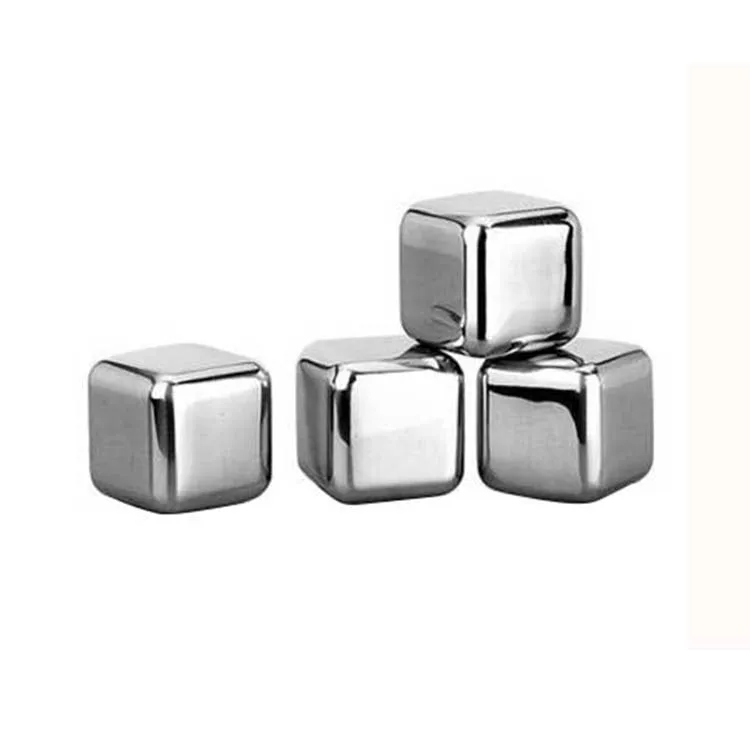 Whiskey  Food Grade 304 Stainless Steel Engraved Whiskey Chilling Wine Stones Ice Cube  for Bar Accessories