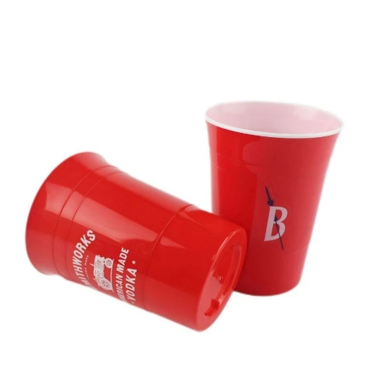 wholesale plastic cup 16OZ PP cups plastic party solo multi-color double-layer cup