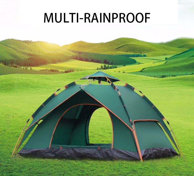 QIBU 2021 New 3-4 Person tent Easy Quick Setup Dome Pop up Family Tent for camping