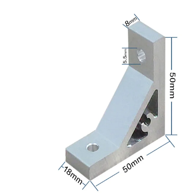 Custom Aluminium Profile Right Corner Connect Angle Bracket