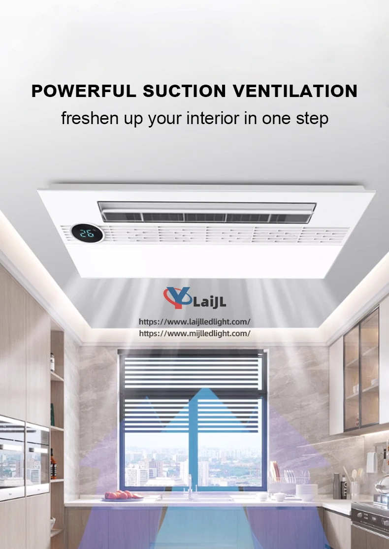 SAA Australia Certified CE Smart Remote Control Bathroom Heating Ventilation Ceiling Heater with LED Light