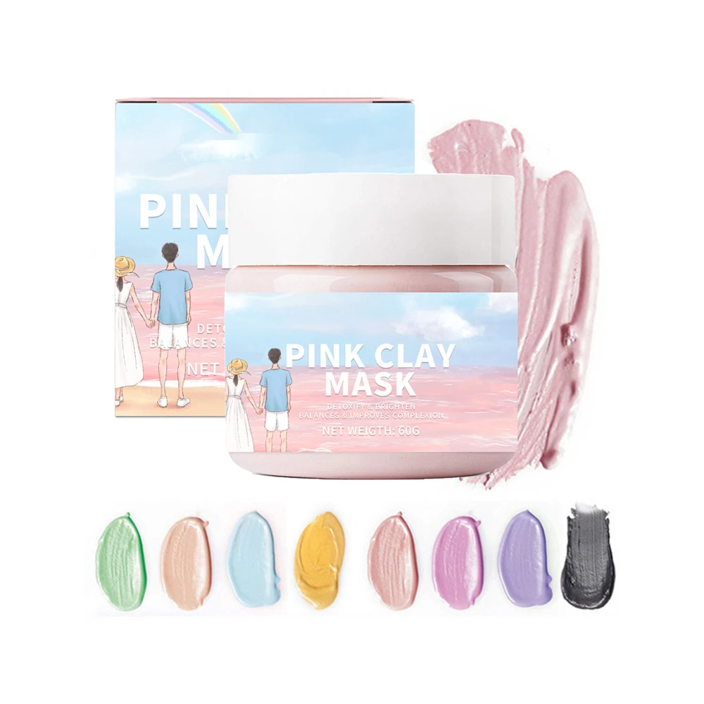 Top Seller Dropshipping Pink Rose Face Care Mud Clay Anti Aging Whitening Facial Mask For Acne Skin
