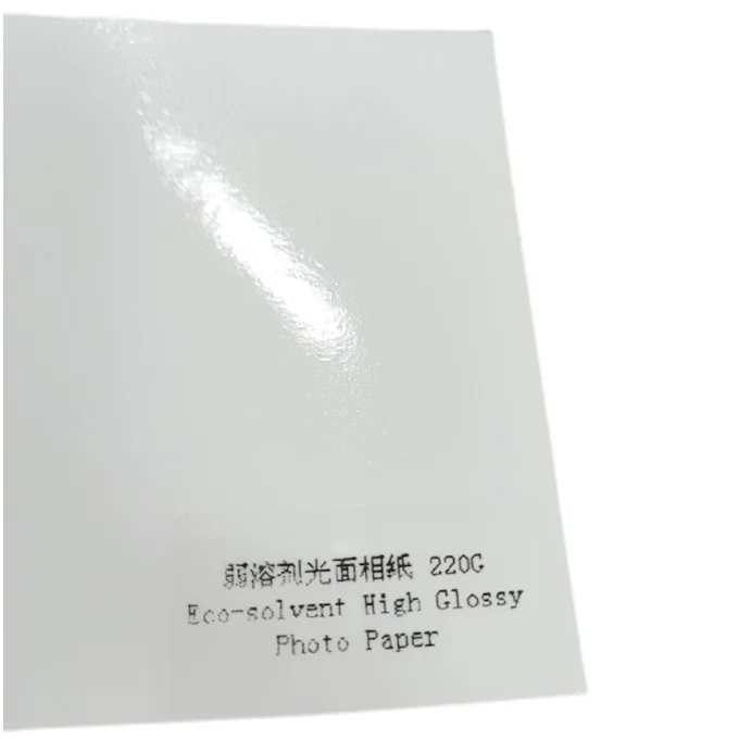 Wholesale high-end waterproof printing paper 220 g/m2 solvent high-gloss printing paper oily inkjet paper roll