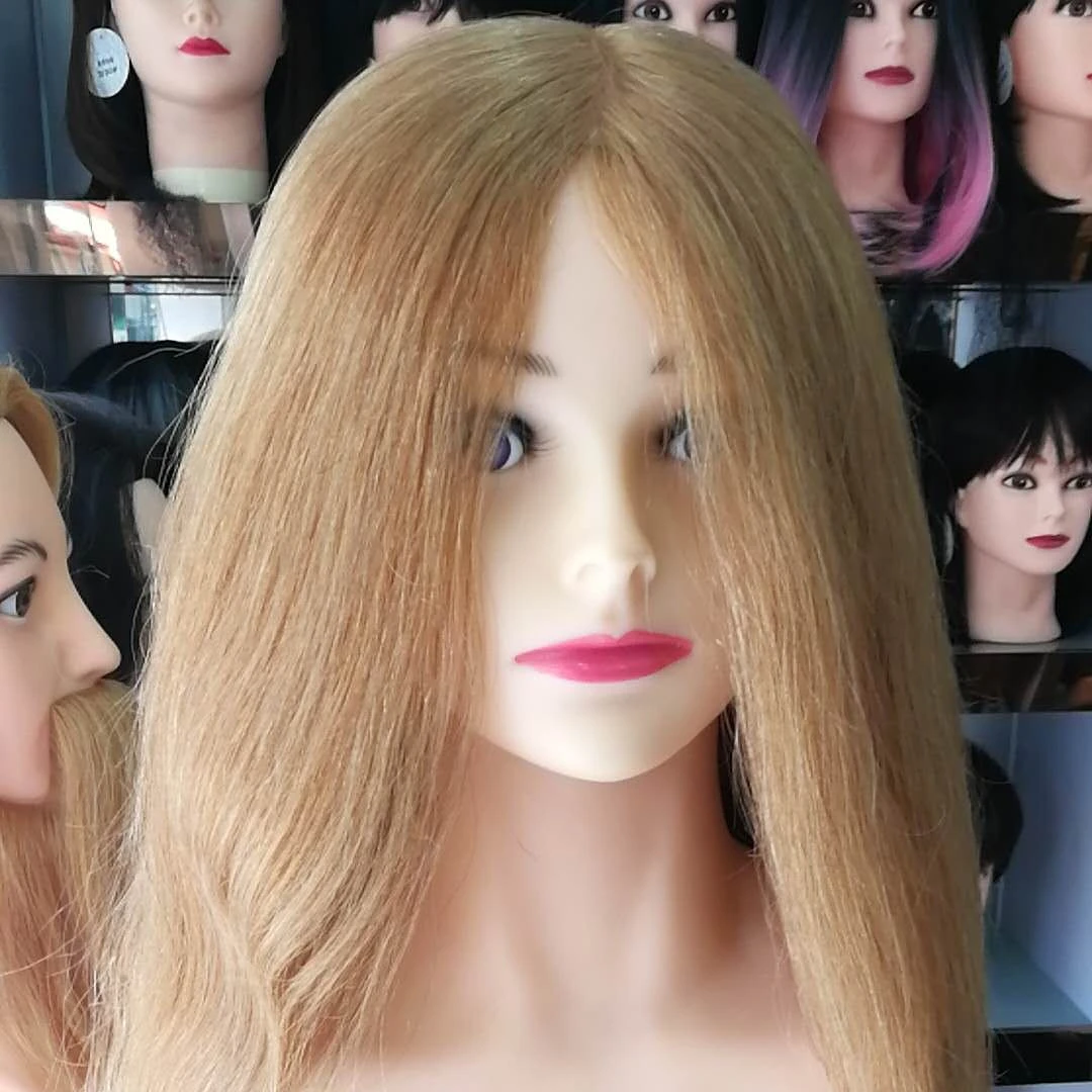 24inch Real 100% Human Hair Mannequin Practice Training Head with shoulder