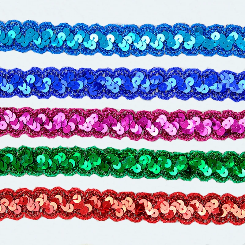 13 m 23mm wide Cheap wholesale metallic wavy lace ribbon S-shaped ethnic gimp trim costume sequined braided gota lace trims