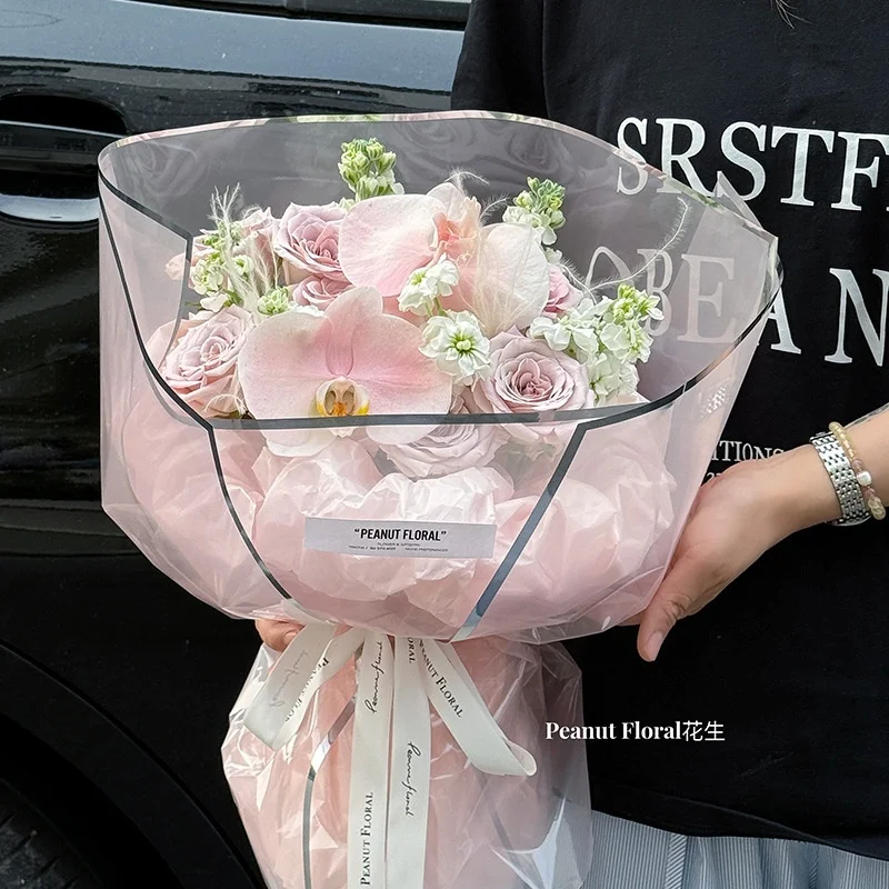 Silver Ion Thickened Opp Wrapping Paper Waterproof Floral DIY Bouquet Wrap for Flower Shops Fog Film Single Side Coated