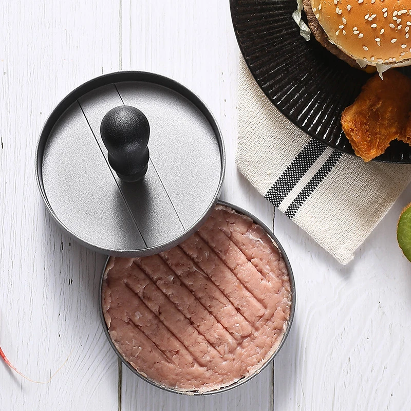 Manjia High Quality Aluminum Hamburger Patty Maker Stuffed Burger Press DIY Meat Beef BBQ Grill Burger Patty Mold