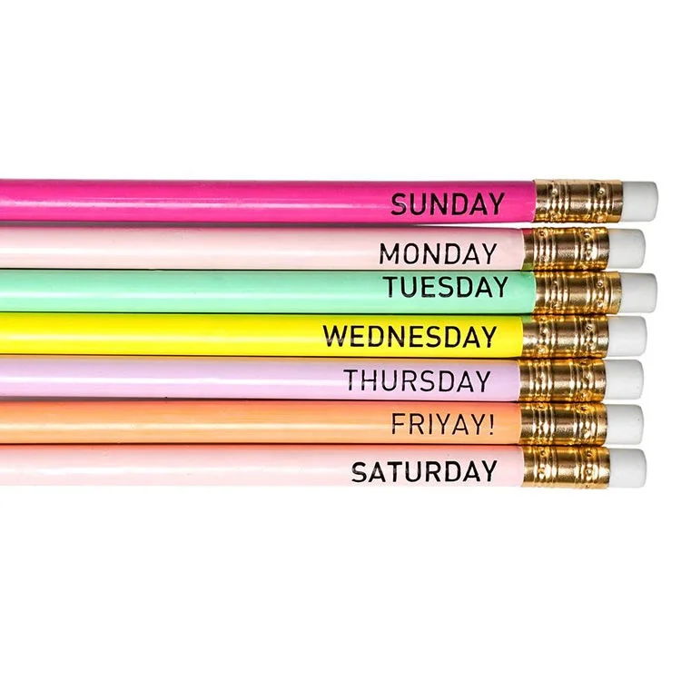 DASHENG Best supplier wholesale lapiz high quality print logo school items wood pencil set Custom Pencils with eraser on the top