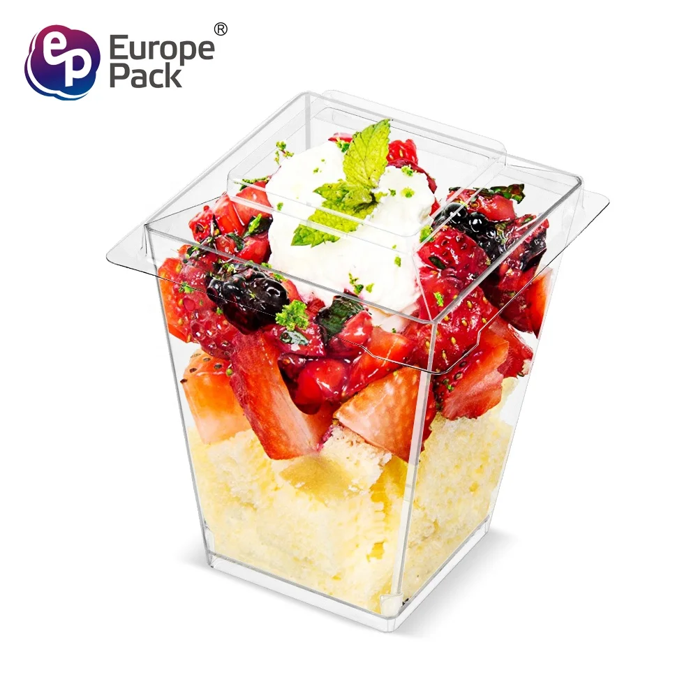 Europe-Pack 5OZ 150ml coffee shop supplies PS plastic mousse dessert cup with pet lid