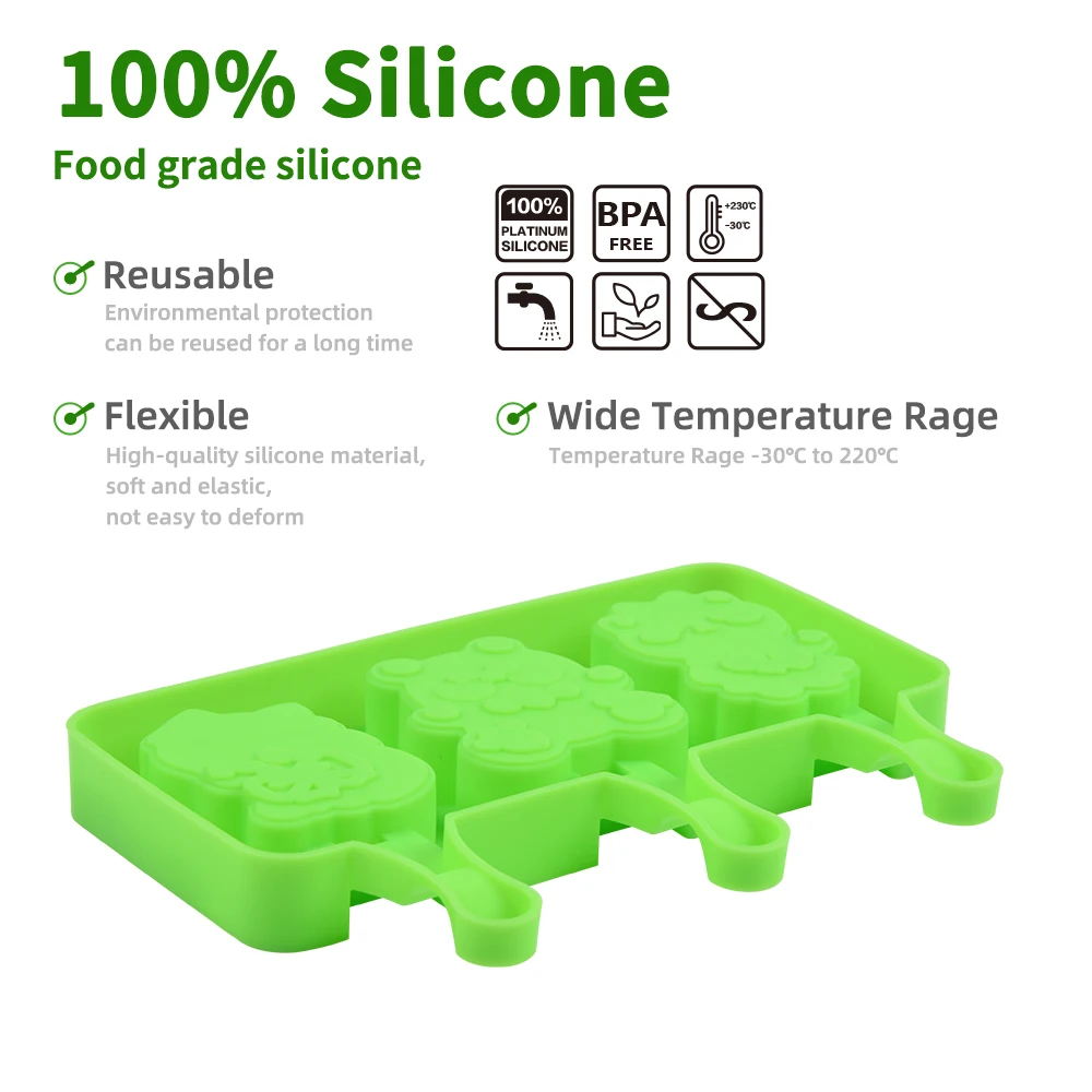 Silicone Ice Cream Mold Tools Ice Pop molds Silicone Popsicle Ice Cream Mold For Kids DIY