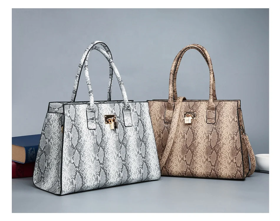 Snake Print Leather Stereotype Package Bolsa Feminina Women Tote Luxury Purses Handbags Sets
