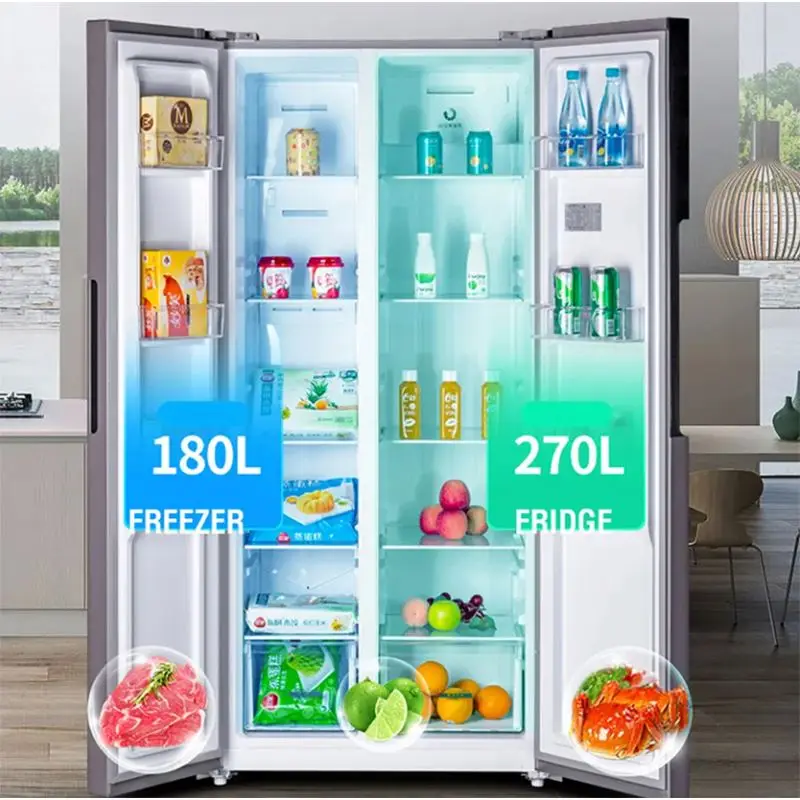 450L Cheap Price Household American Fridge Freezer Side-By-Side Refrigerators