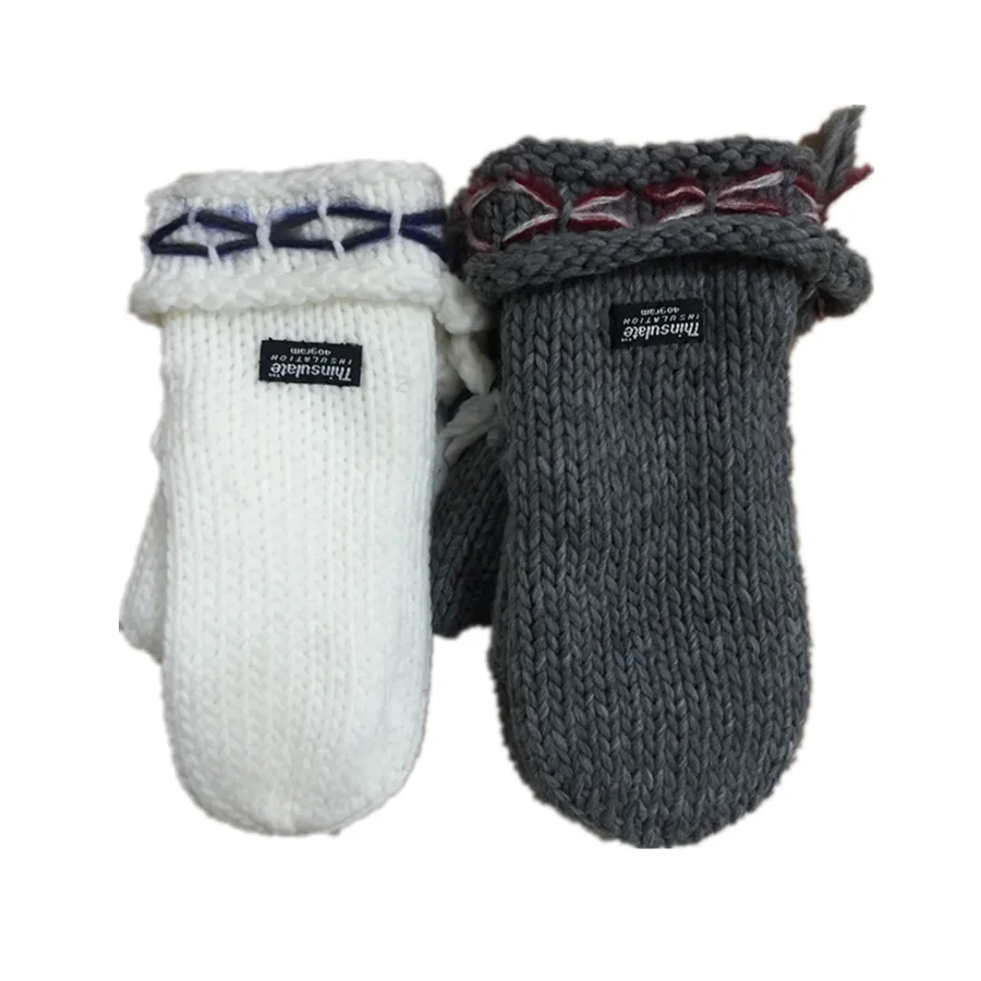 
China Wholesale Market Winter Knitted 100% polyester knitted mittens 
