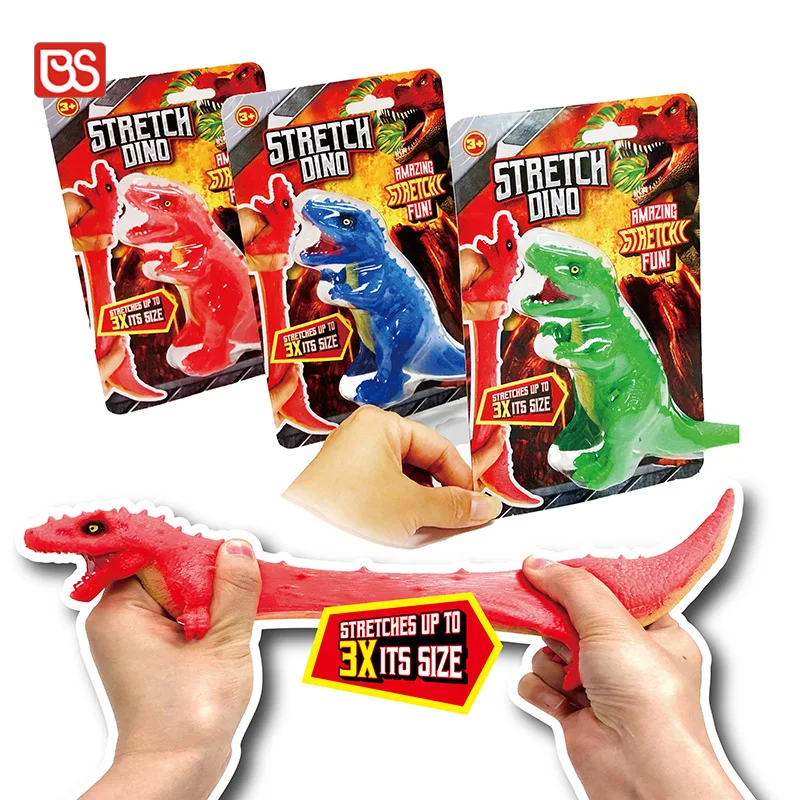 BS 3 Color Sand Filling Stretch Up Fidget Anti-stress Relieve Stretch Dinosaur Tpr Squeeze Toy For Sale