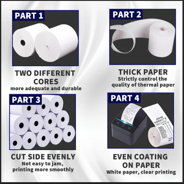 70gsm-thermal-paper без сердечника китайский рулон термобумаги для печати 57X30 пустая термобумага машины POS