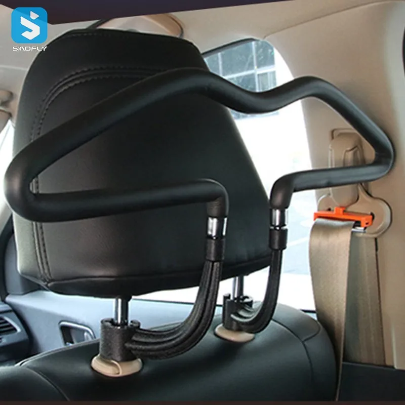 Universal leather stainless steel car backseat headrest hanger for cloth jacket