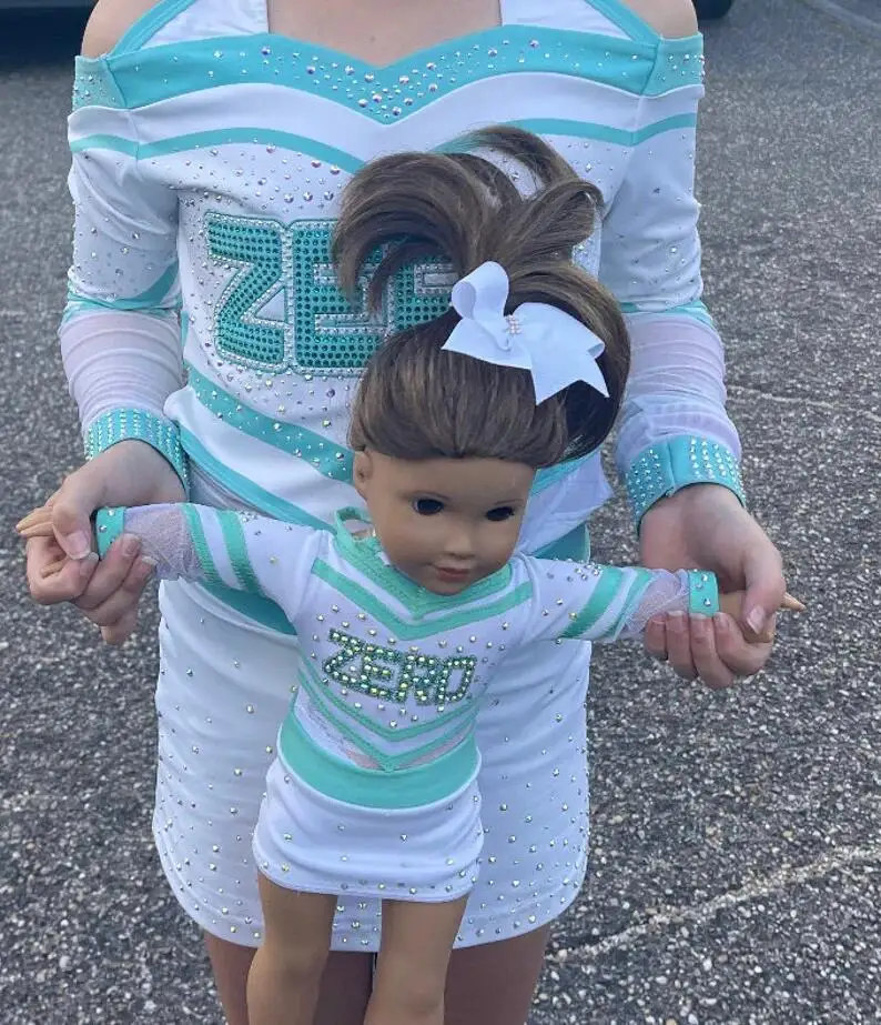18 14 inch Girl Doll Cheer ideas clothes cheerleading dance uniform custom design cheerleader outfit