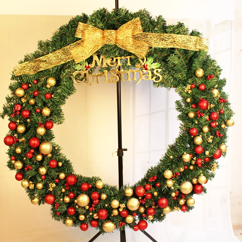 New style custom wholesale Christmas decoration supplies PE material large xmas wreaths