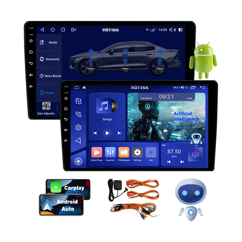 Ai Double din car stereo 2 din android car dvd player 9/10 Inch autoradio audio gps navigation ai android screen radio de carro
