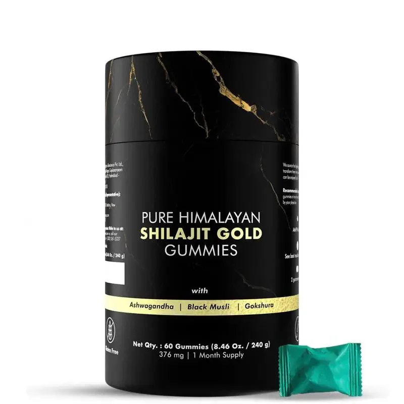 Gold Shilajit Gummy Candy Dietary Fiber Pure Himalayan Organic Shilajit Fudge Healthcare Supplement Shilajeet Gummies