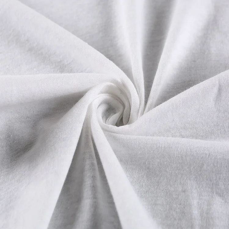 Hot selling knitted brushed white cotton jersey fabric combed brushed jersey knit fabrics