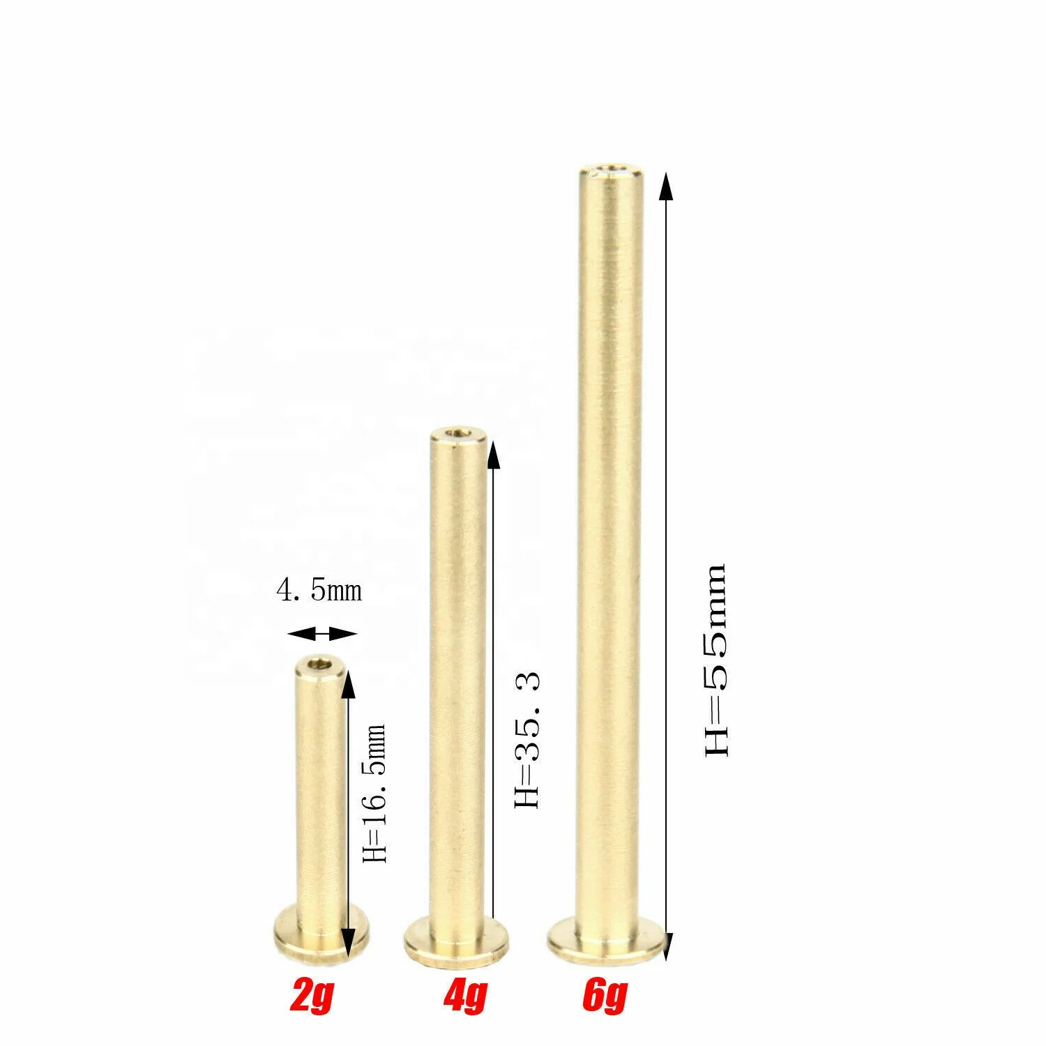 
Golf Nail Plug Weights for Golf .335 .350 tip Graphite shafts 