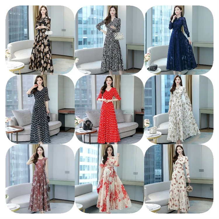Wholesale High Quality South Korea 2022 Spring Summer New Frilly Lace Dress Women's Fluffy Sleeves Elegant Dress