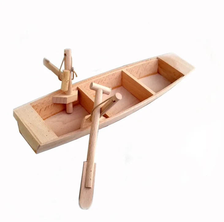 Home Furnishing Decoration Wooden Small Wooden Boat Model