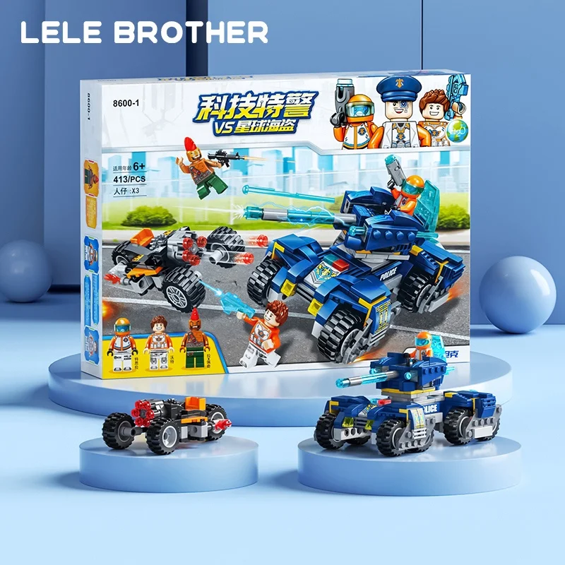 Lele Brother City Police Building Block Star Tech Wars Bricks Tank Transform Robot Puzzle Toy