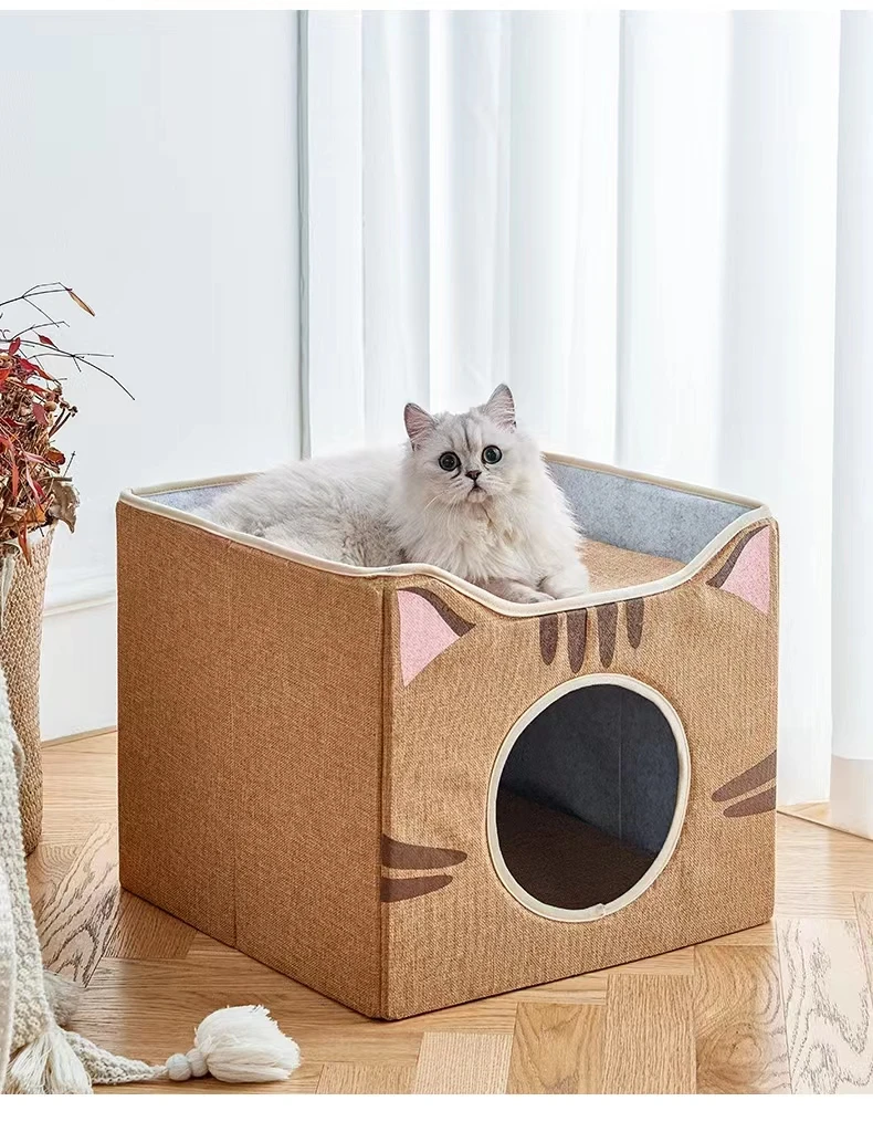 new fashion all- purpose Foldable stereoscopic indoor  cat house cardboard cat house cat bed