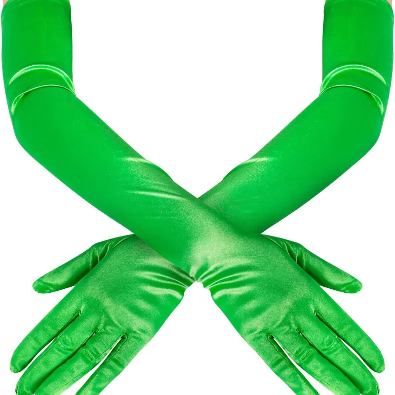 Длинные оперные перчатки для женщин 1920s 20s атласные перчатки костюмы до локтя свадебное вечернее платье, 22 дюйма