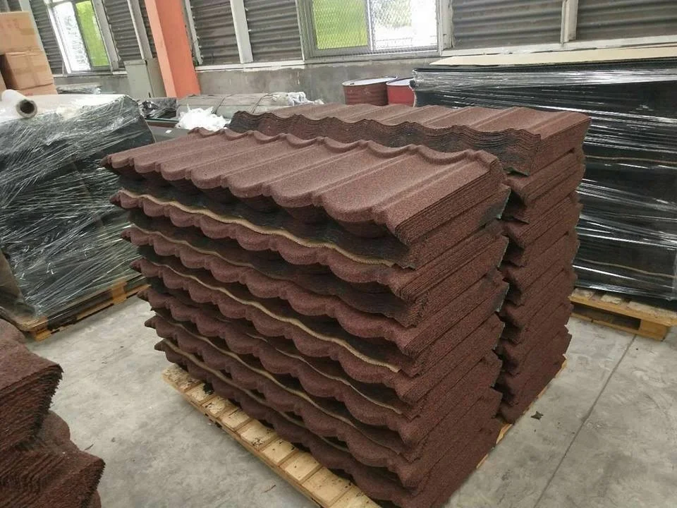 China best quality bond stone coated galvanized roofing tile royal blue color shingle metal sheet for villa house