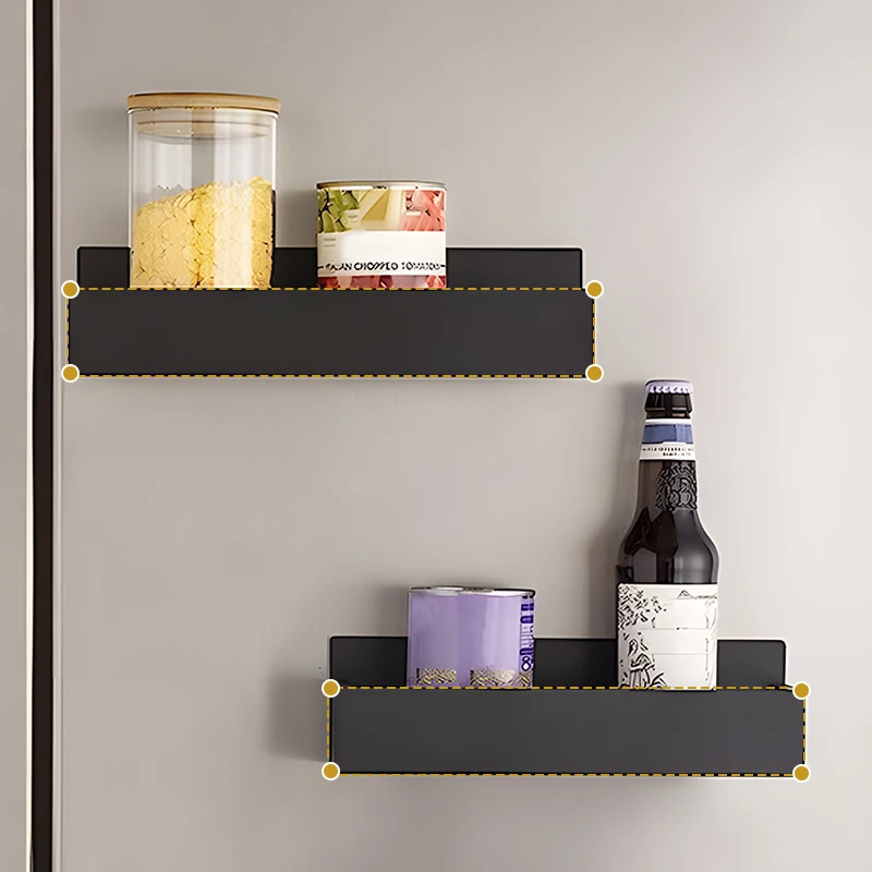 4 Pack Metal Moveable Fridge Shelf Hanging Wall Mounted Refrigerator Magnetic Storage Organizer Kitchen Spice Rack