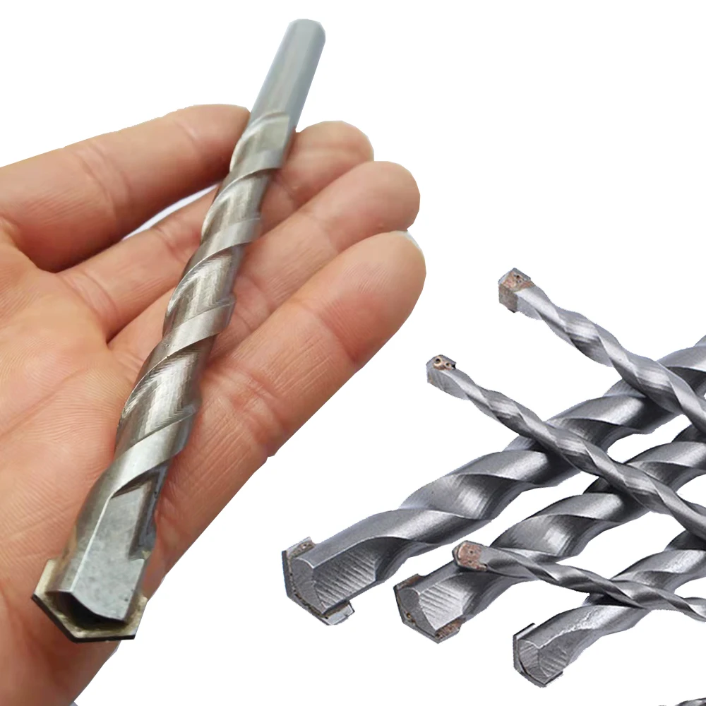 15PCS 3-10mm Masonry Round Shank Zinc Plated Carbide Tipped Drill Bit Set for Concrete Brick Block in Plastic Box