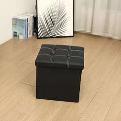 Factory Direcy Custom High Quality Strong Bearing PU Leather Storage Stool with Buckle