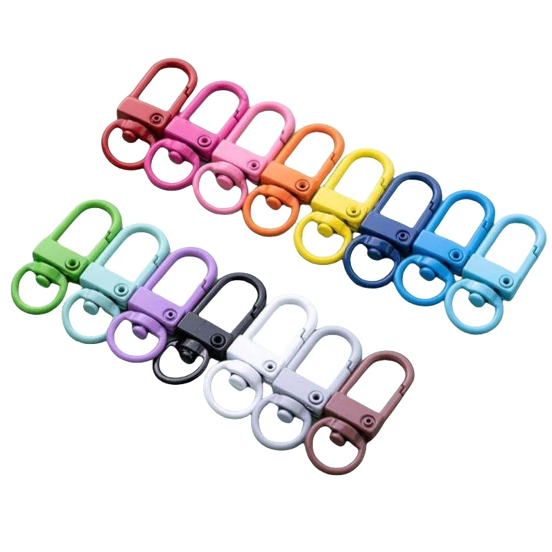 color Metal Lobster Claw Clasps Swivel Lanyards Snap Hooks Strap keyrings bulk DIY Accessories KeyChain Connector Jewelry Making