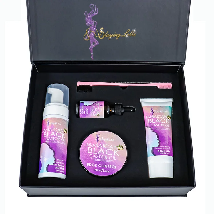 Black Castor Oil Private Label Bulk 4C No Flaking Edge Control And Hair Growth Oil