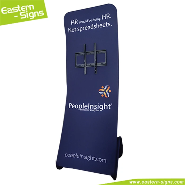 New style anodized aluminum pole trade show display cosmetic luxury tv stand with led lighting