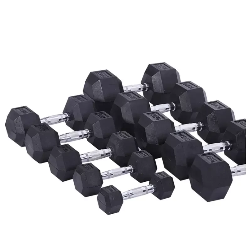 Fitness Rubber Hex Dumbbell Weights KG Level Gym Dumbbells Hex