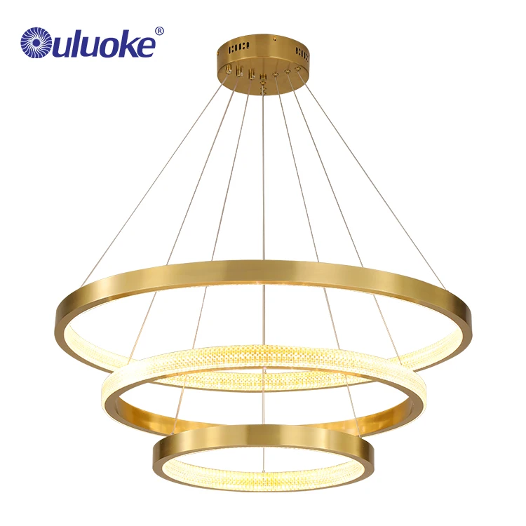 Creative circle ring chandelier lamp LED aluminum pendant light for restaurant bedroom